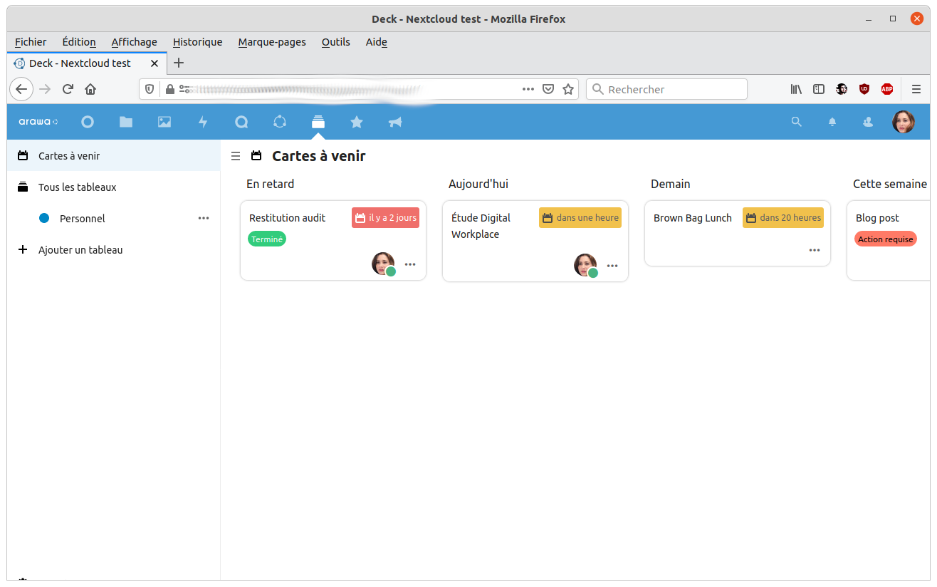 Un nouveau tableau Deck pour les cartes à venir dans Nextcloud 20