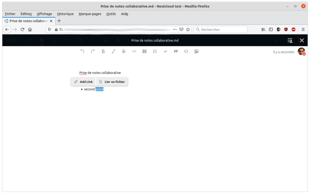L'éditeur Markdown de Nextcloud 20