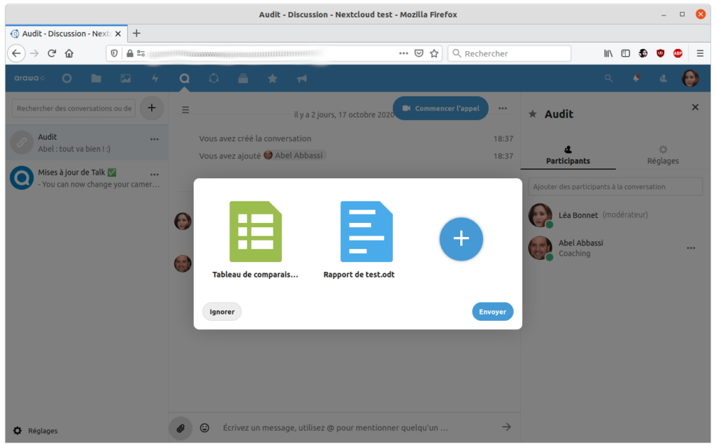 Les améliorations de Nextcloud Hub version 20 (2/2) 1 Envoi multiple de fichiers dans une conversation Talk