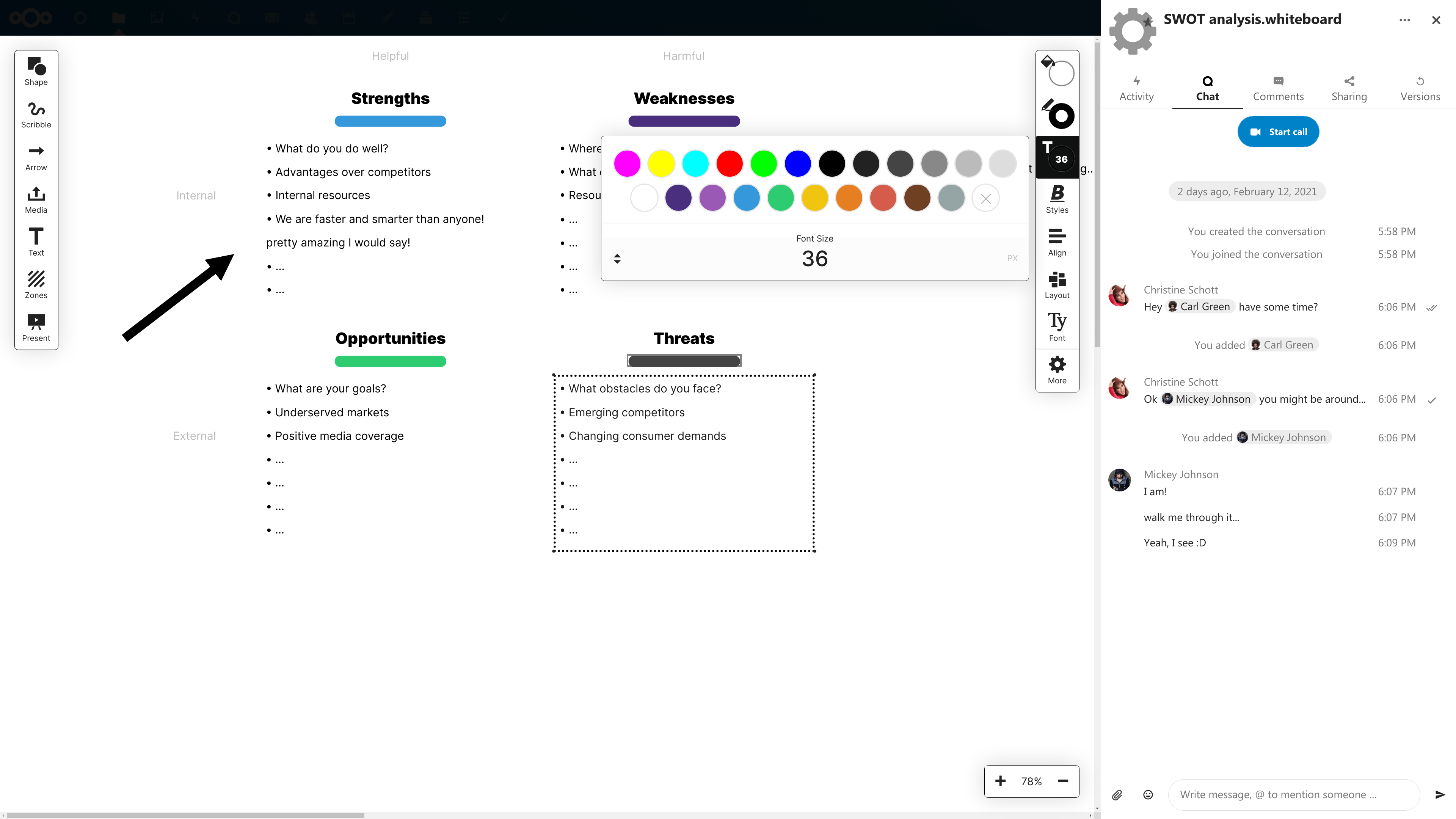 Whiteboard, le tableau blanc collaboratif