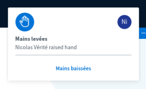 BigBlueButton 2.3, scalabilité et maturité 3 Notification de main levée