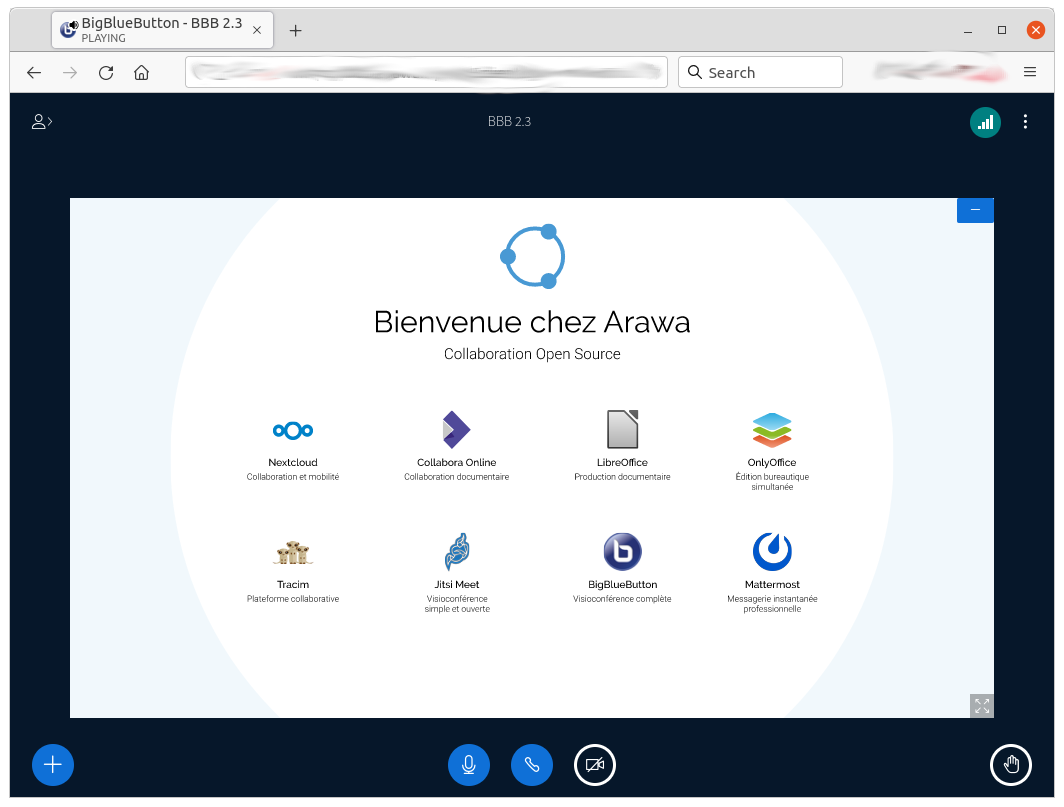 Arawa BigBlueButton 2.3 présentation