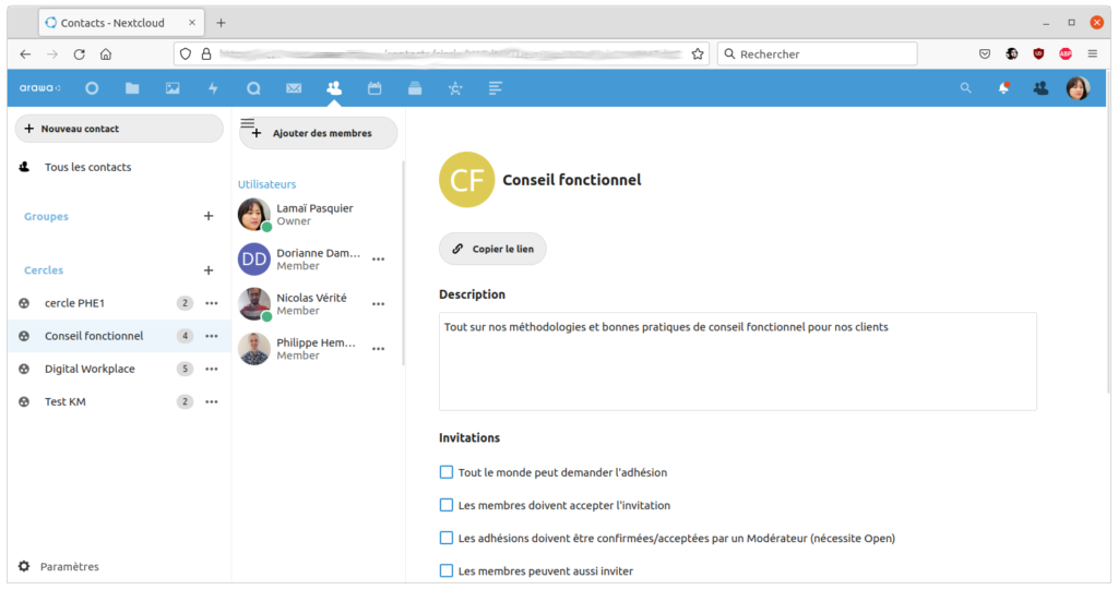 arawa nextcloud 22 cercles1