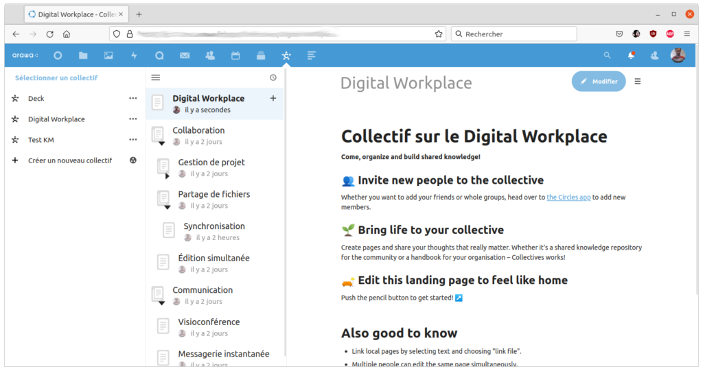 Collectives dans Nextcloud 22