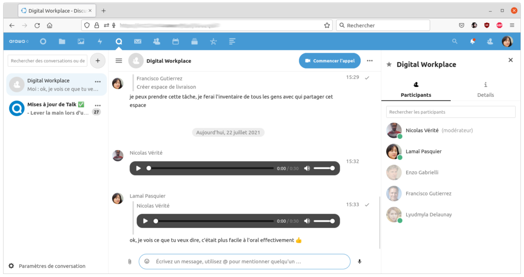 arawa nextcloud 22 talk2