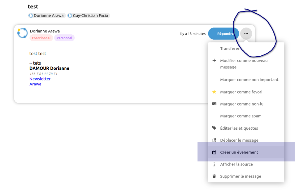 Nextcloud 23 : renforcez la collaboration avec votre écosystème 13 Créer un évènement