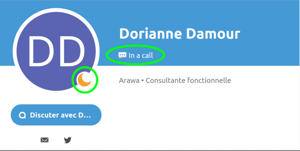 Nextcloud 23 : renforcez la collaboration avec votre écosystème 5 Mise à jour automatique de son statut Nextcloud durant un appel Talk