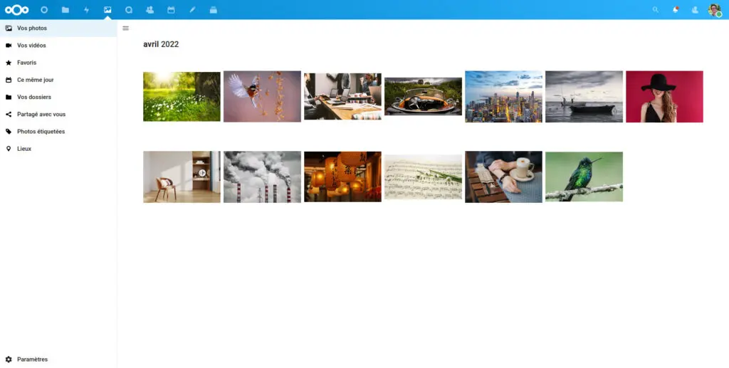 Ancien design de Photos dans Nextcloud 24