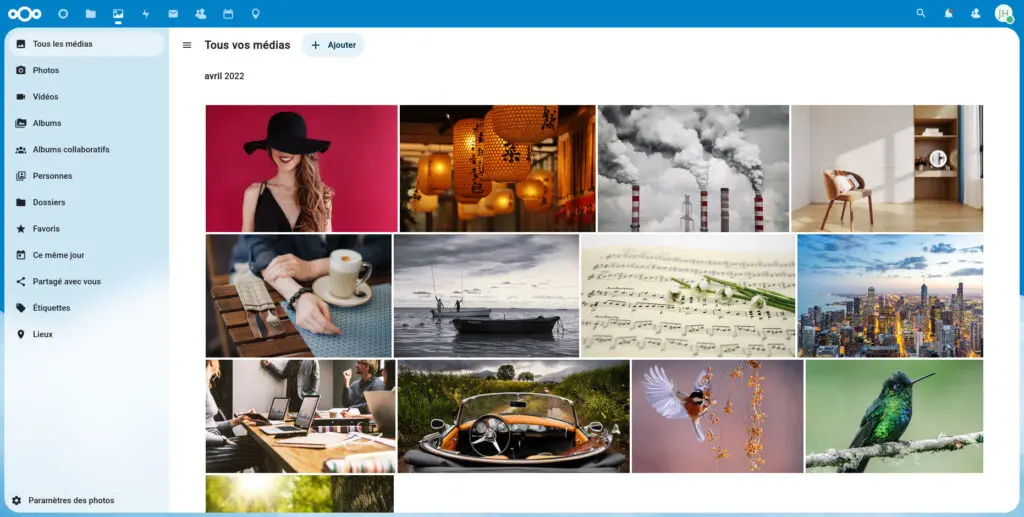 Nouveau design de Photos dans Nextcloud 25