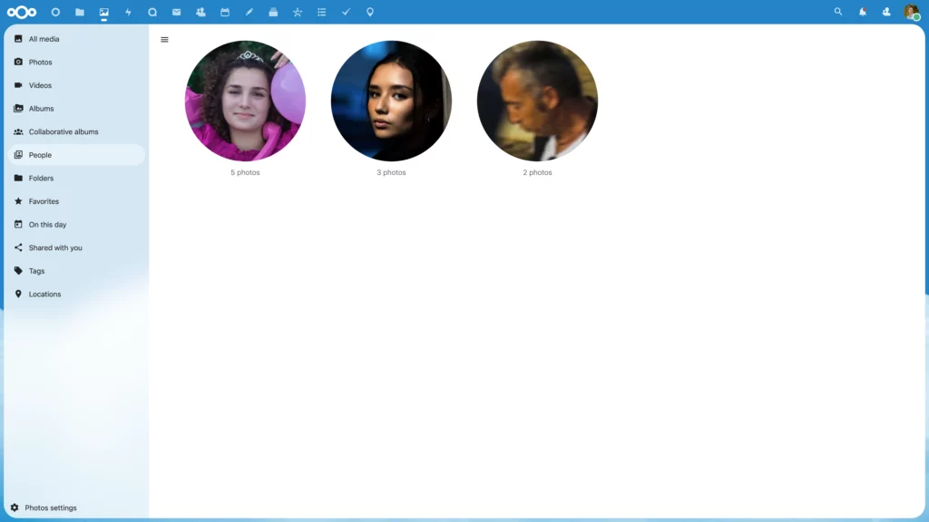 Application Photo de Nextcloud 25 et détection des visages