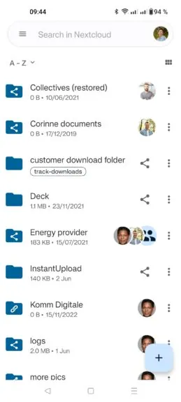 nextcloud files android detailed view file