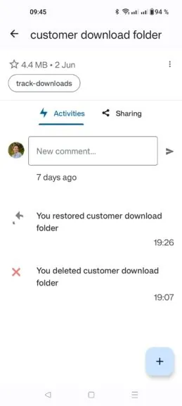 nextcloud files android detailed view folders